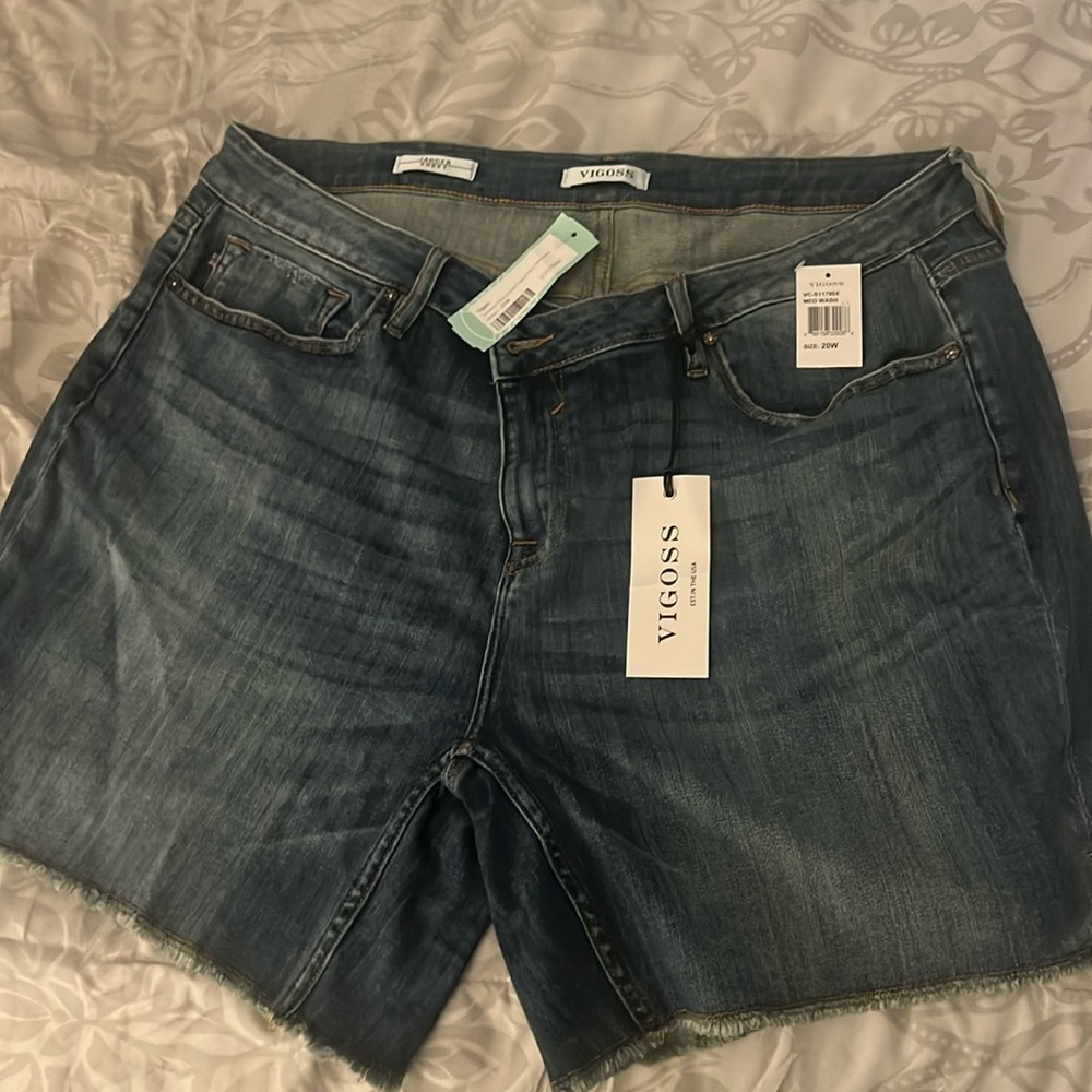 Vigoss Distressed Frayed Hem Bermuda Shorts